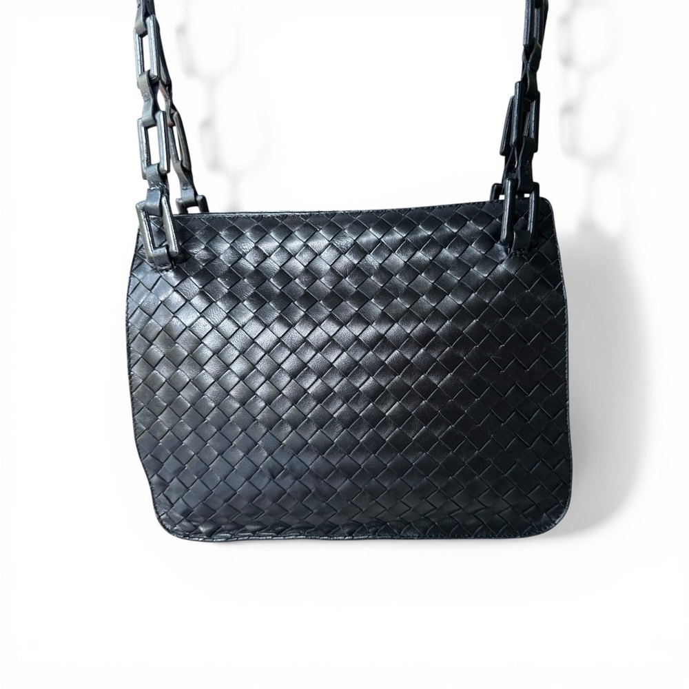 Bottega Veneta Black Calfskin Shoulder Bag Gold Hardware Dust Bag and card - Picture 4 of 13